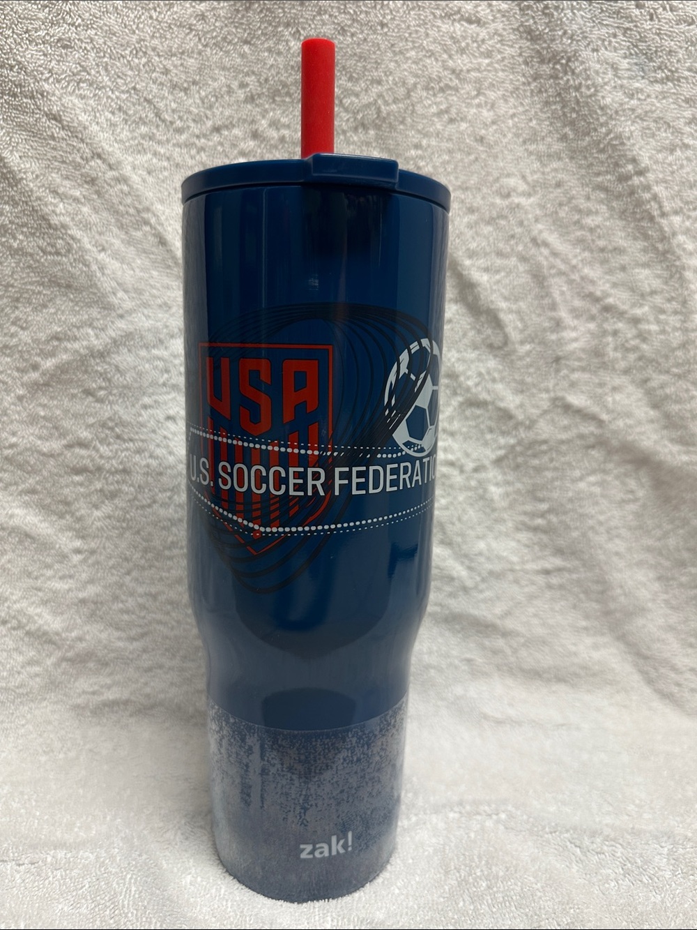 ⚽️💙NWT Zaki USA Men’s Soccer Federation Team 30 oz Insulated Tumbler w/Red Straw